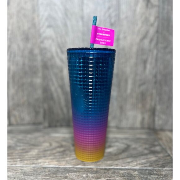 Starbucks Other - Tim Singleton + Starbucks 2023 Pride 24 Oz Tumbler Cup NWT Rainbow Ombre Texture